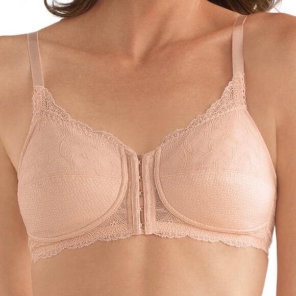 NWT Amoena Ellen Wirefree Masectomy Front Closure Bra Szie 32A - Picture 1 of 16